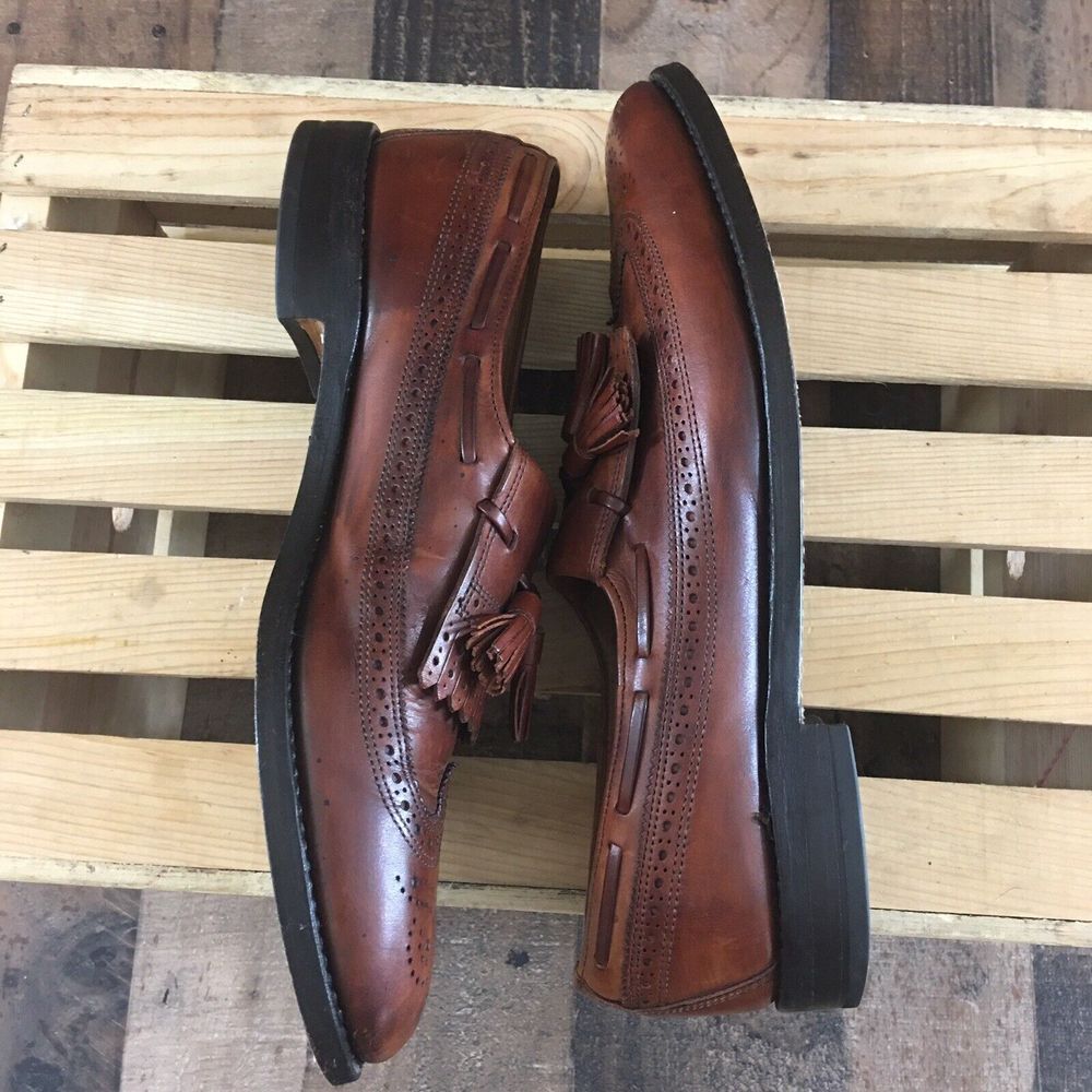 Allen Edmonds Colfax Brown Leather Kilt Tassel Wingtip Loafer Shoe Mens 11.5 AAA - Picture 9 of 9
